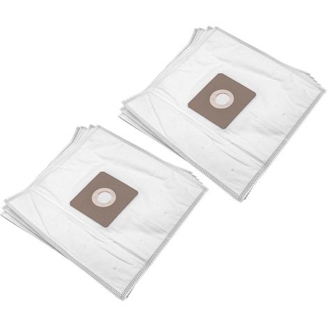 vhbw 10x Vacuum Cleaner Bag compatible with Dirt Devil Capoera 1, 1.1, 2, 2.1 Vacuum Cleaner - Microfleece, 31 cm x 22.5 cm, White