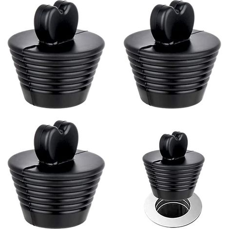 Lot de 3 bouchons de baignoire en silicone universels, bouchons de lavabo en silicone pour salle de bain (1/5)