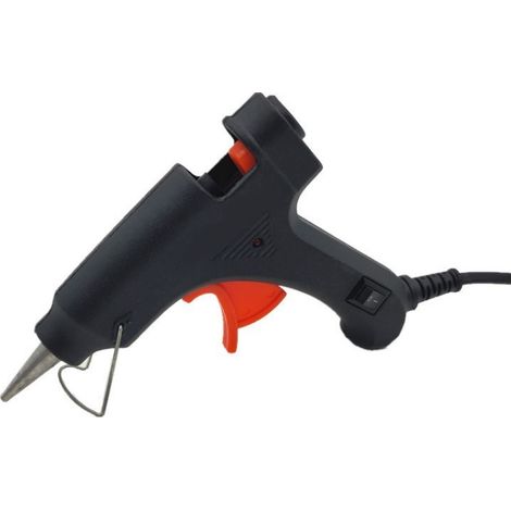 Pistolet à colle chaude 20 W, 30 bâtons de colle 7 x 120 mm, anti-goutte pour réparations et travaux manuels, noir (1/4)