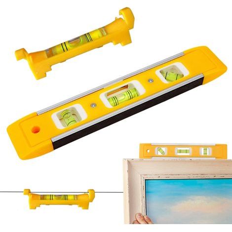 2 Pièces Niveau à Bulle 200Mm/75Mm, Magnétique Niveau Torpédo Avce 3 Fioles 45°/90°/180°, Durable et Incassable, Outils de Mesure Professionnels avec Bandes Magnétiques (1/5)