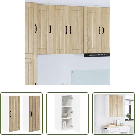 vidaXL Holzwerkstoff - Küchenschrank 2 pcs Sonoma-Eiche 30 x 31 x 80 cm Holzwerkstoff (1/5)