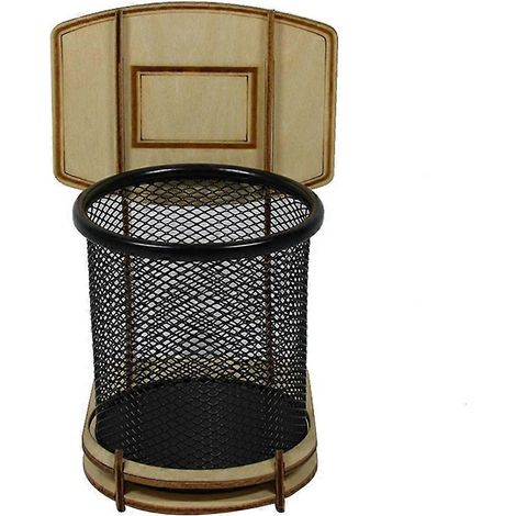 1 porte-stylo DIY en bois, vase à stylos, support de basket-ball, boîte à crayons, étui de rangement pour fournitures de papeterie-11.111.7cm