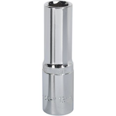 Sealey 13mm Deep Metric WallDrive Socket 1/2""Sq Drive Fully Polished SP1213D
