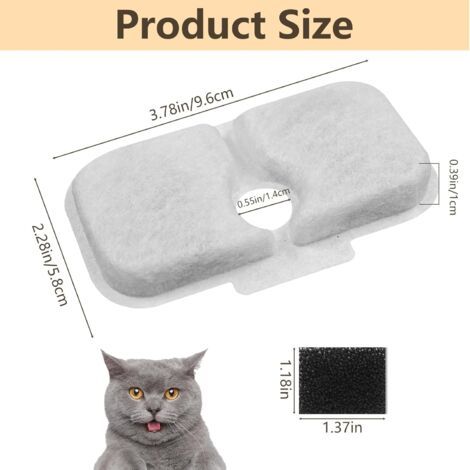 32 Pièces Filtre de Fontaine à Eau Petlibro pour Chat Emballé pour Fontaine à Eau pour Chat PLWF105/PLWF115/PLWF005,16 Cartouches Filtrantes et 16 Eponges en Mousse (1/4)