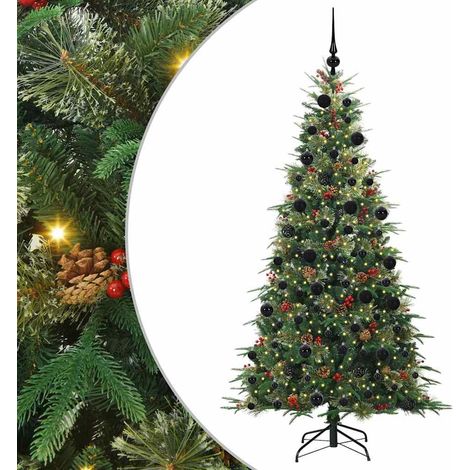 Albero di Natale Albero natalizio Albero festivo Artificiale con Rami Pieghevoli Verde 210 cm (1/5)