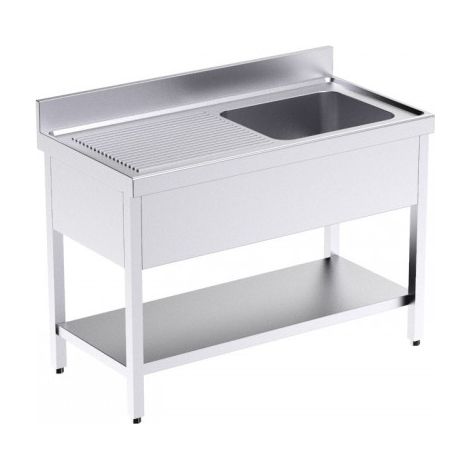 Plonge Inox Professionnelle avec Etagère et Egouttoir à Gauche Gamme 600 - Distform