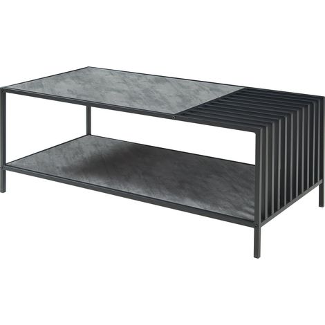 Tavolino da caffè consolle laterale 120 x 60 x 45 cm nero 030010834