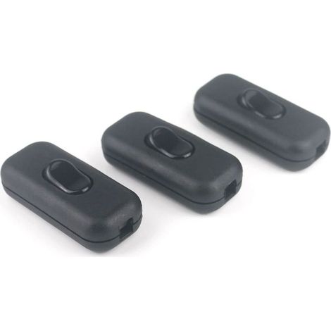 3pcs 6A 250V Inline Cable Rocker Switch for Inline Lamp, 2 or 3 Wire Lighting Cable, with On/Off Rocker (1/4)