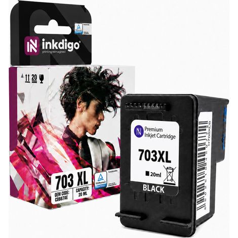 Inkdigo 703 XL Tinte, kompatibel mit HP DeskJet InkAdvantageD730, TÜV-zertifiziert (1/5)