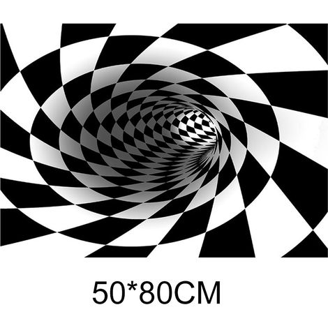 Tapis Vortex Illusion 3D à effet pliable, imprimé, pour chambre, salon ou bureau, 50 x 80 cm, carré. (1/5)