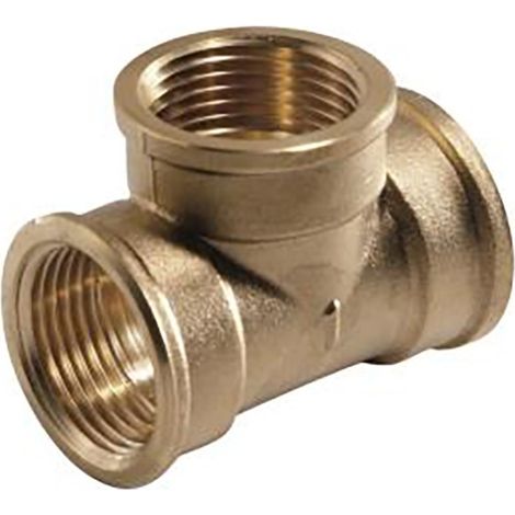 TEE 90 UGUALE OTTONE FILETTATO - 1''1/2''