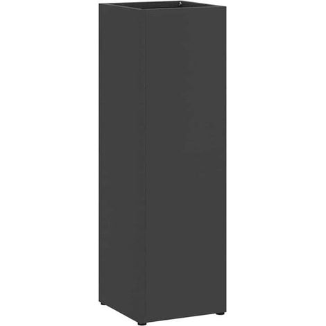 Porte-parapluie avec fonction de rangement, noir, 15,5 x 15,5 x 49 cm, en métal. (1/5)