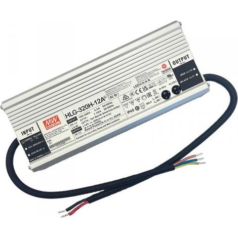 MW MEAN WELL HLG-320H-12A Alimentatore Led Driver CV CC IP67 264W 12V 22A Input 220V e 110V
