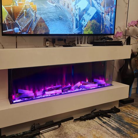 3-sided Tempered Glass Electric Fireplace (1/5)