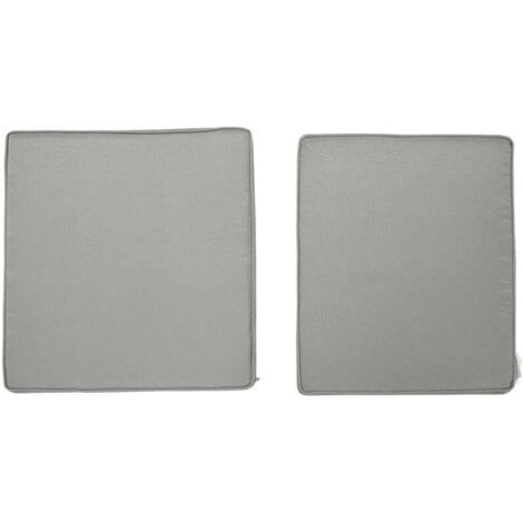 Housse de coussin Lot de 2 coussins de chaise coussins d'assise déhoussables coussins matelassé rembourré mousse polyester gris clair (1/4)
