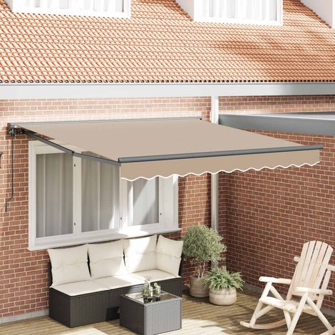Cadre d'auvent-Support d'auvent Beige 300 x 250 cm Polyester avec revêtement PU (1/5)