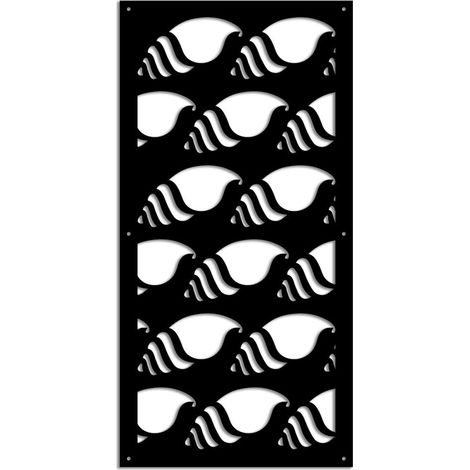 HERMITCRAB - Panneau ajouré en PVC - Brise-soleil - Dimension : 50x150 cm - Couleur : noir