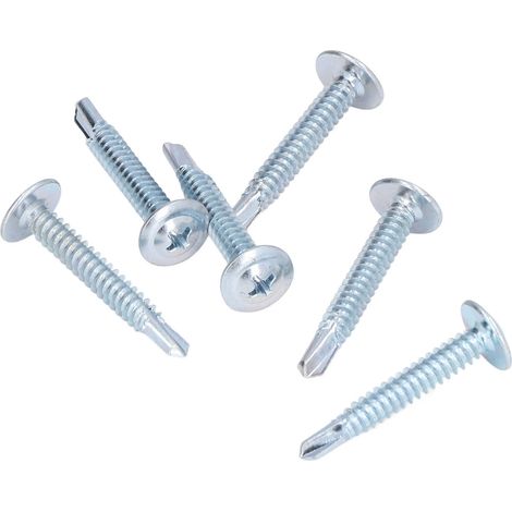 250 Stück Rundkopf-Unterlegscheibenschrauben, verzinkter Kohlenstoffstahl, selbstbohrende Schrauben M4,8 x 32 mm (1/5)