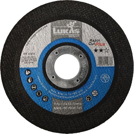 Disque Lukas POUR métal 125 mm x 1,0 mm coupe rasoir plus inox A60X-BF (1/2)