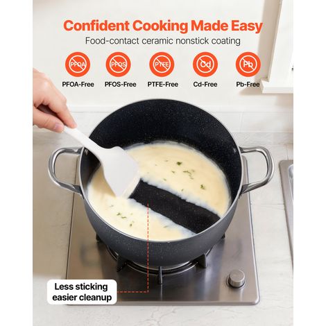 Marmite en Aluminium 11,4 L, Faitout avec Couvercle en Verre, Compatible avec Cuisinière à Gaz ou Électrique Plaque à Induction, Bo… (1/5)