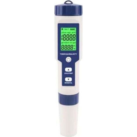 Testeur de salinité de piscine, testeur numérique de salinité d'eau de mer 5 en 1, kit de test d'étanchéité IP67