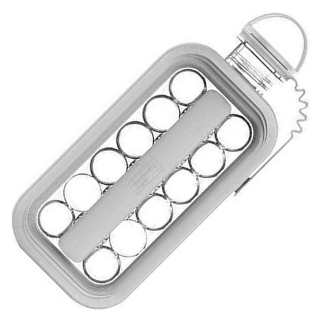 2-in-1 Kugel-Eiswürfelbehälter mit tragbarer Form und Deckel, graue Farbe. (1/5)