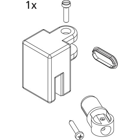 Kermi Stabilisierung Kopf Set, EBRA013, Silber Mattglanz, 2534456