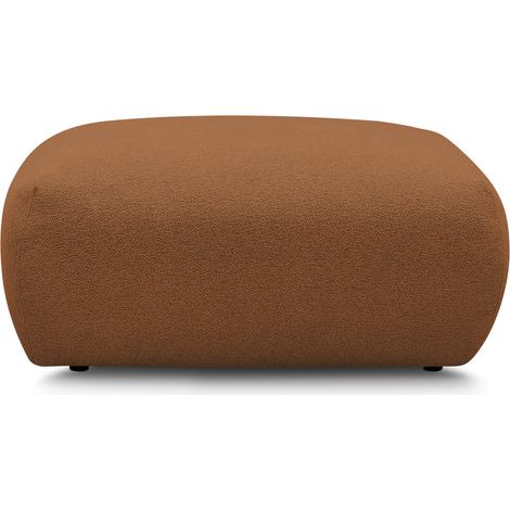 BOBOCHIC - Pouf carré VOLTAIRE tissu chiné Orange (1/4)