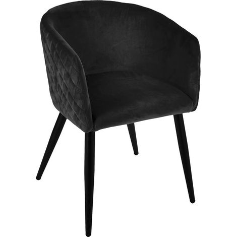 Poltrona marlo in velluto nero - Atmosphera créateur d'intérieur
