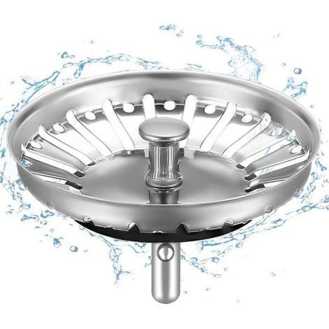 Crépine Évier - Bouchon Évier Cuisine 84 mm - Acier Inoxydable 304 Épaissi - Pour Éviers À Trop-plein Ou Excentriques - 1 Pièce (1/3)