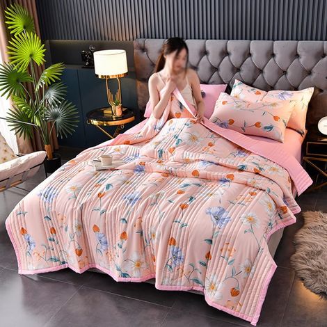 Couette d'été, couverture d'été fraîche, couette délicate, douce et confortable, légère et respirante, lavable en machine, 200 x 230 cm. (1/3)
