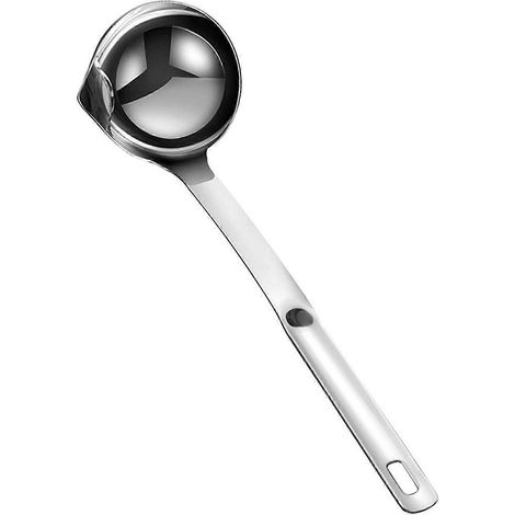 Ölabscheiderlöffel, Edelstahl-Ölfilterlöffelsuppe mit langem Griff, Ölsuppen-Kochdraht (1/5)
