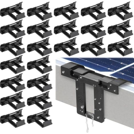 24 Wasserablaufklammern für 30-mm-Solarmodule, robuste Wasserablaufklammern aus ABS-Material für 30-mm-PV-Module, Wasserablaufklammern für Solarmodule bei hohen und niedrigen Temperaturen (1/5)