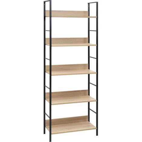 vidaXL 5-Layer Book Shelf Oak 60x27,6x158,5 cm Engineered Wood (1/6)