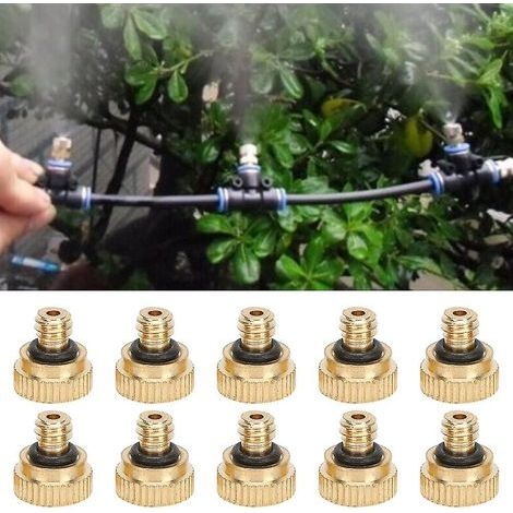 Low Pressure Sprayer Nozzle 10pcs Tap Water Low Pressure Atomizing Sprayer Nozzle Brass Water Misting Sprinkle 0.5mm (1/5)
