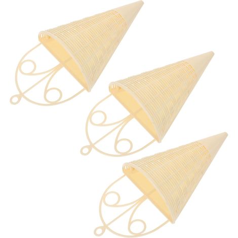 Toyvian Lot de 3 paniers à fleurs muraux en forme d'éventail au design rétro, osier artificiel (1/5)