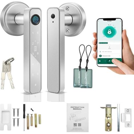 Serrure de porte Serrure électronique Serrure intelligente pour porte d'entrée, maison, bureau