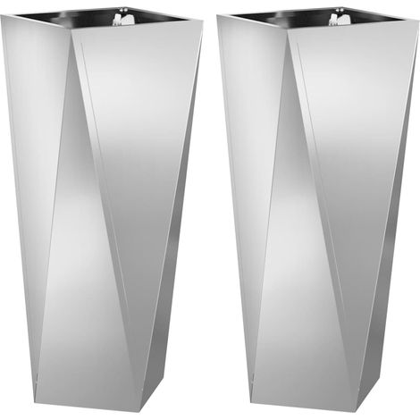 Maison Exclusive - Pflanzkübel 2 pcs Silber 30 x 30 x 75 cm Verzi