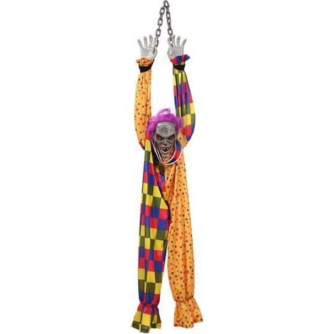 Clown Effrayant Parlant et Secouant Animé à Suspendre de 5 6 Pieds avec ChaîNe Activé au Toucher pour DéCor D'Halloween (1/4)