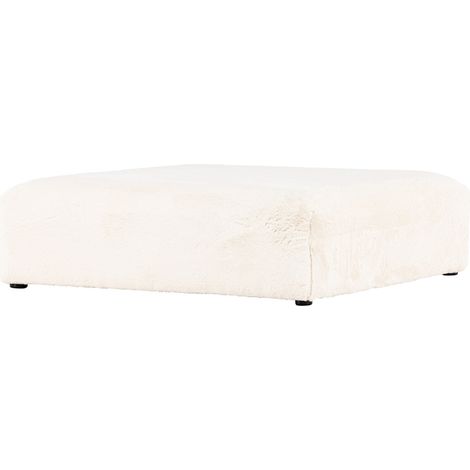 Pouf XL Effet Fourrure "Davie" 100cm Beige