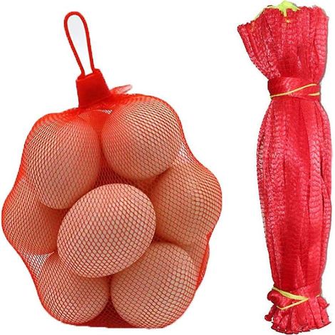 sac En Filet En Plastique,(rouge) 30cm 100 Pices Sac En Filet Rutilisable, Maille D'emballage De Fruits Et Lgumes Pour Sac De Filet D'oeufs, Noix, (1/5)