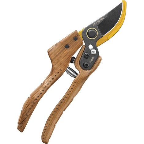 Premium Holzoptik Gartenschere als Geschenk, – 6× schärfer, Japanischer SK5-Kohlenstoffstahl, Bypass-Schneide, 25 mm Schnittdurchmesser, für trockenes, frisches Holz, Profi Rosenschere (1/5)