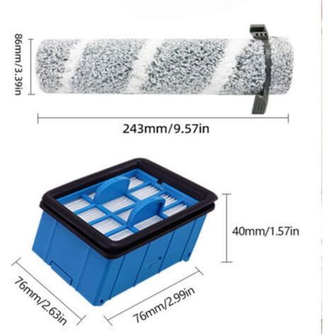 Kit rouleau BISSELL V2 - Lot 1 - 1 rouleau + 1 filtre + 1 brosse - Pour CrossWave 3930F,3933 Aucuneary (1/5)
