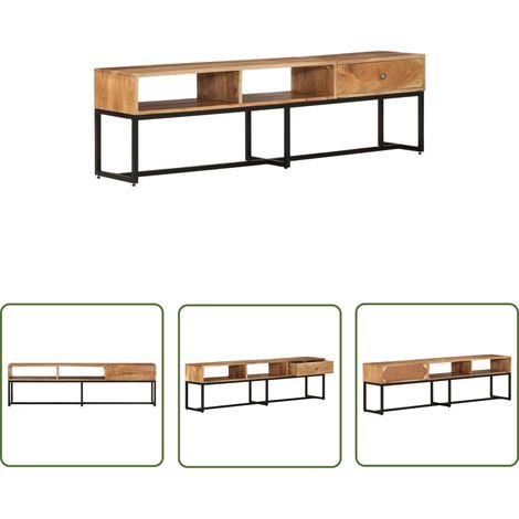 Meuble TV, Étagère TV, Meuble de Salon, 160x30x45 cm Bois d'acacia massif OIB5876E (1/5)