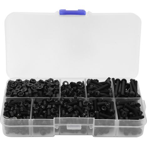 800 vis écrous nylon M3 noirs - Kit rondelles pour fixation électronique (1/5)