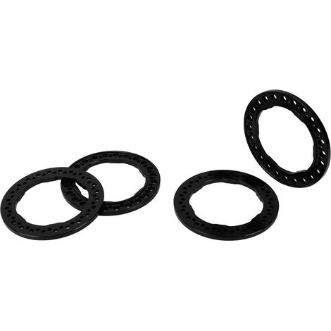 Anneaux de jante Beadlock extérieurs de 1,9 pouce en alliage d'aluminium, anneaux de remplacement pour voiture RC Traxxas 1/10, noir (1/5)