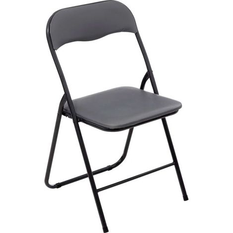 5Five Simply Smart – Chaise pliante 79cm en acier et PVC – Assise confortable – Poids léger 3,2kg – Couleur gris (1/3)