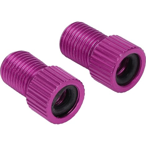 Adaptateur de Valve Vélo Presta Schrader, 2 Pièces Résistant pour Pompe à Air VTT Montagne Violet (1/5)