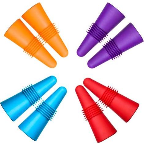 Lot de 8 bouchons à vin, scellants réutilisables en silicone pour bouteilles de boissons (1/4)