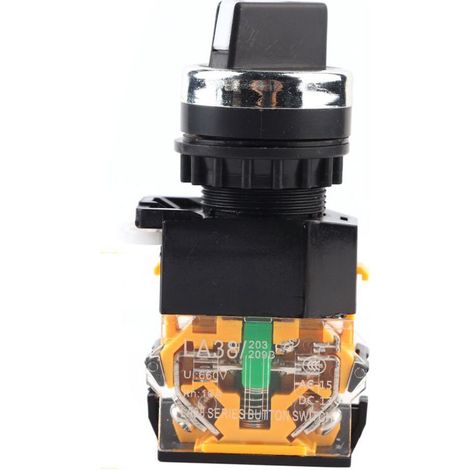 Sélecteur 22 Mm, Interrupteur Rotatif Rond 2 Positions NC + NO Autobloquant pour Contacteur, Relais et Autres Circuits électriques (1/5)